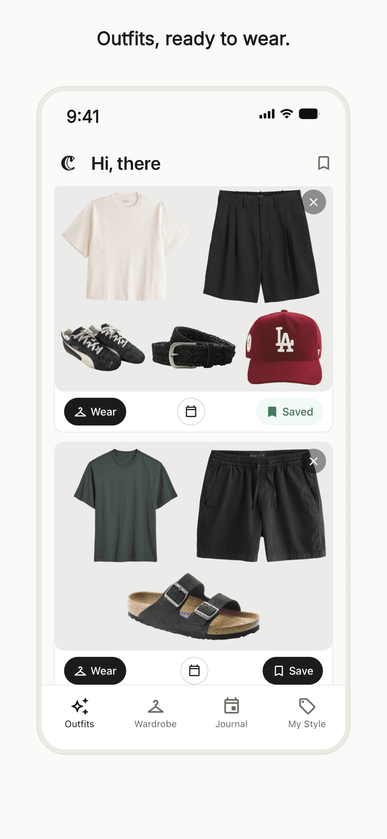 Closetize screenshot: Today's looks